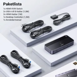 Ugreen 4K HDMI KVM-svitsj med USB 3.0 for 2 datamaskiner