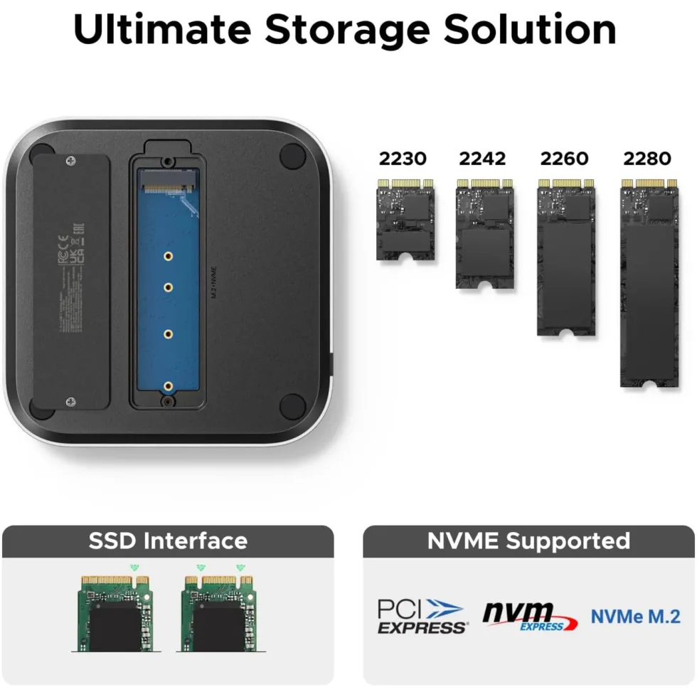 Ugreen Mac mini 11-i-1-dokkingsstasjon med SSD-plass