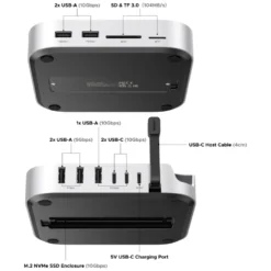 Ugreen Mac mini 11-i-1-dokkingsstasjon med SSD-plass