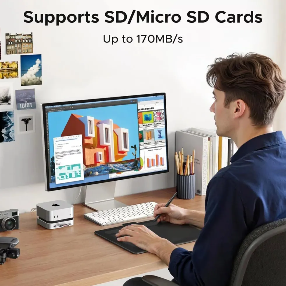 Ugreen Mac mini 11-i-1-dokkingsstasjon med SSD-plass