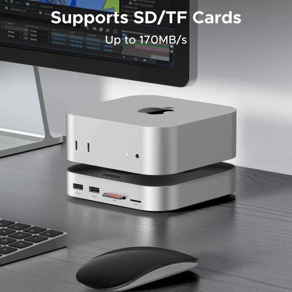 Ugreen Mac mini 11-i-1-dokkingsstasjon med SSD-plass