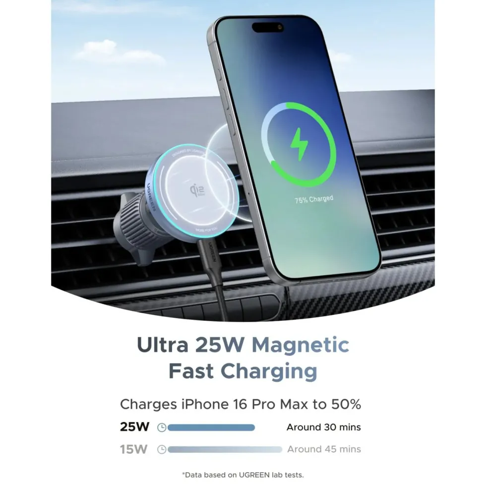 Ugreen MagFlow 25 W magnetisk trådløs billader