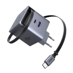 Ugreen Nexode 65 W GaN-hurtiglader med uttrekkbar USB-C-kabel 65 W