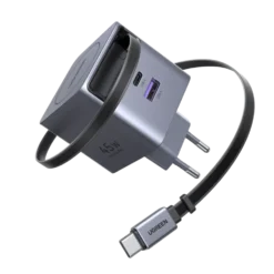 Ugreen Nexode 45 W GaN-hurtiglader med uttrekkbar USB-C-kabel 45 W
