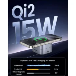 Ugreen UGREEN 2-i-1 Ladestativ med QI2 15 W