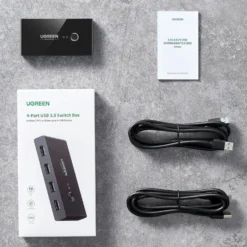 Ugreen USB 3.0-switch med 4 porter for to datamaskiner