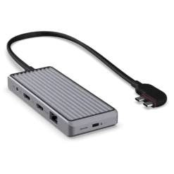 Unisynk 10-ports USB-C-hub for doble skjermer for Mac Grå