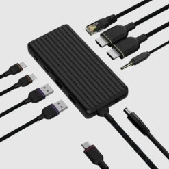 Unisynk USB-C-dokkingstasjon 9 porter 4K for to skjermer