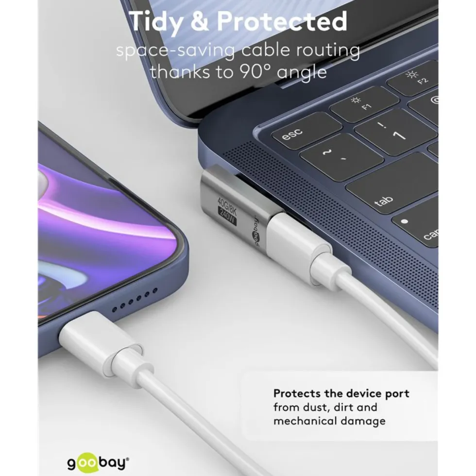 USB-C-adapter 90° med USB4-støtte