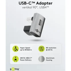 USB-C-adapter 90° med USB4-støtte