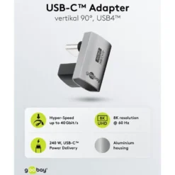 USB-C-adapter 90° med USB4-støtte