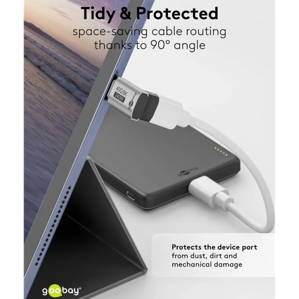 USB-C-adapter 90° med USB4-støtte
