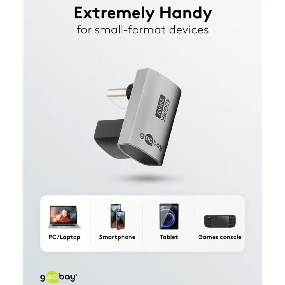 USB-C-adapter 90° med USB4-støtte