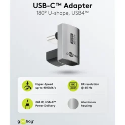 USB-C-adapter 180° U-formet med USB4-støtte
