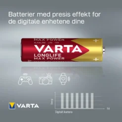 Varta Longlife Max Power AA-batterier 8-pk.
