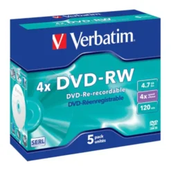 Verbatim DVD-RW i etui 5-pk.