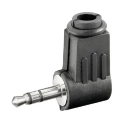 Vinklet 3,5 mm-kontakt, hann, stereo