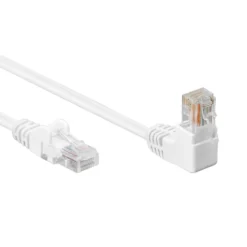 Vinklet UTP-nettverkskabel Cat. 5e Hvit 2,0 m
