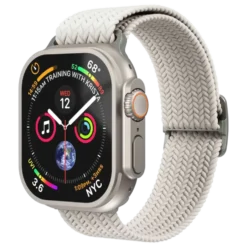 Vonmählen Woven Loop flettet rem til Apple Watch 44/45/46/49 mm Cream