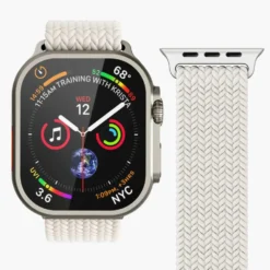 Vonmählen Woven Loop flettet rem til Apple Watch 40/41/42 mm Cream