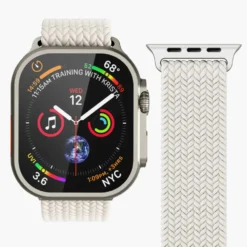 Vonmählen Woven Loop flettet rem til Apple Watch 40/41/42 mm Cream