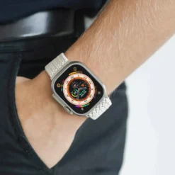 Vonmählen Woven Loop flettet rem til Apple Watch 40/41/42 mm Cream
