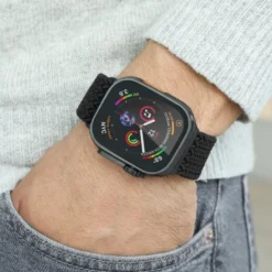 Vonmählen Woven Loop flettet rem til Apple Watch 40/41/42 mm All Black
