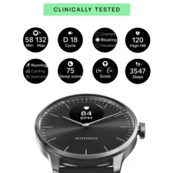 Withings Scanwatch Light Smartklokke med klassisk urskive 37 mm Svart
