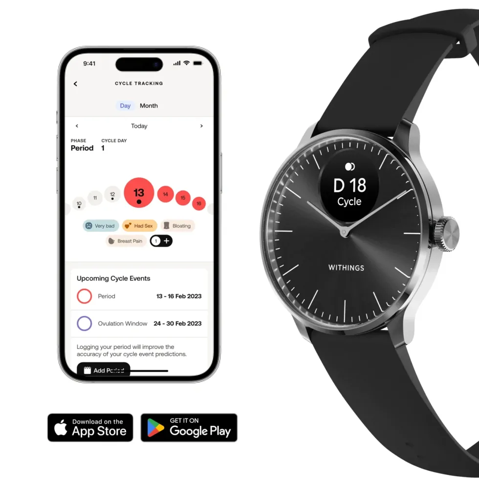 Withings Scanwatch Light Smartklokke med klassisk urskive 37 mm Svart