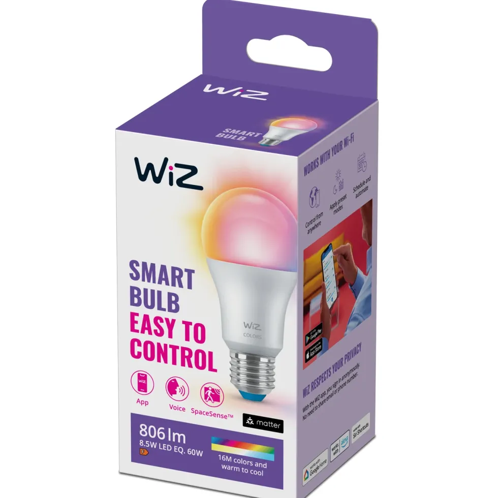 WiZ Color A60 Smart LED-pære E27 806 lm