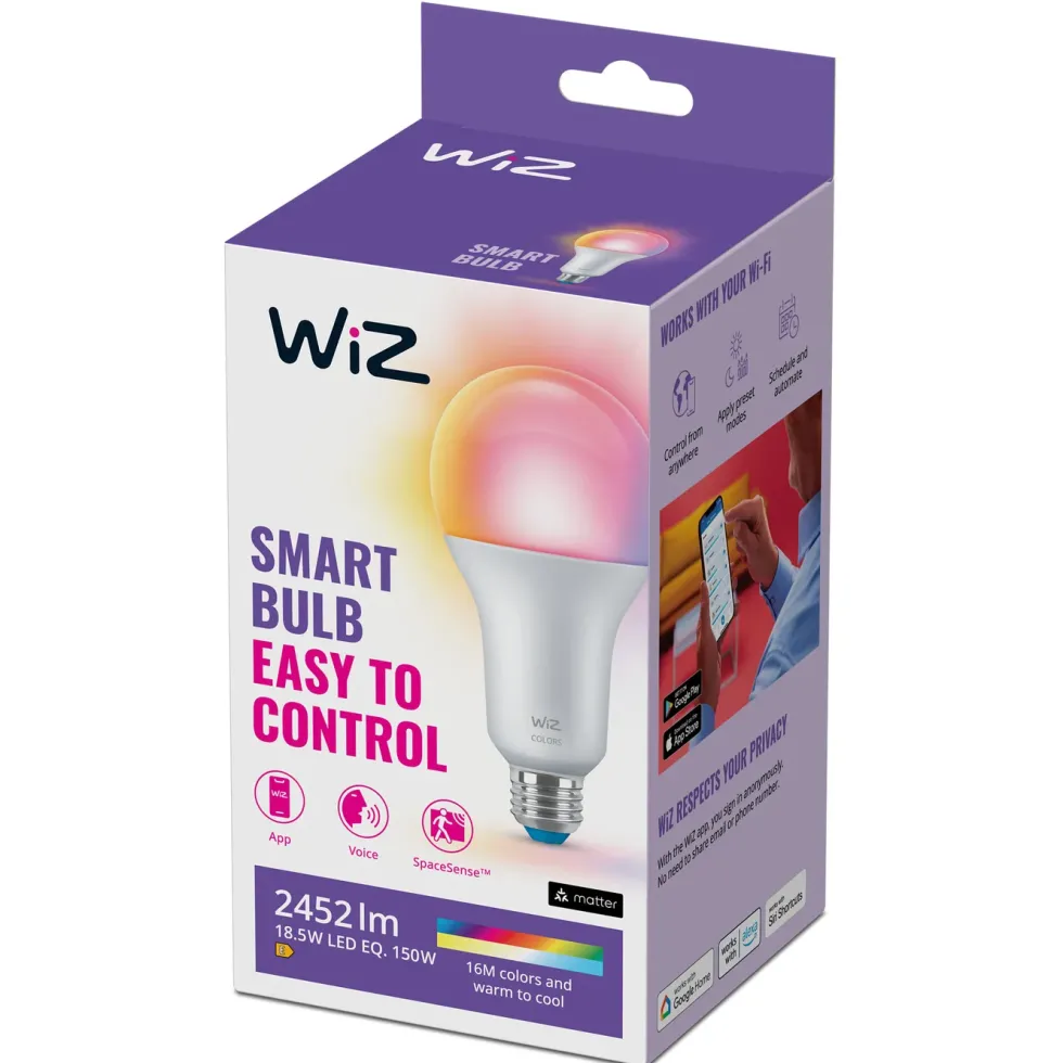 WiZ Color High Lumen A80 Smart LED-pære E27 2452 lm