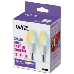 WiZ C37 Smart LED-pære E14 470 lm 2-pk.